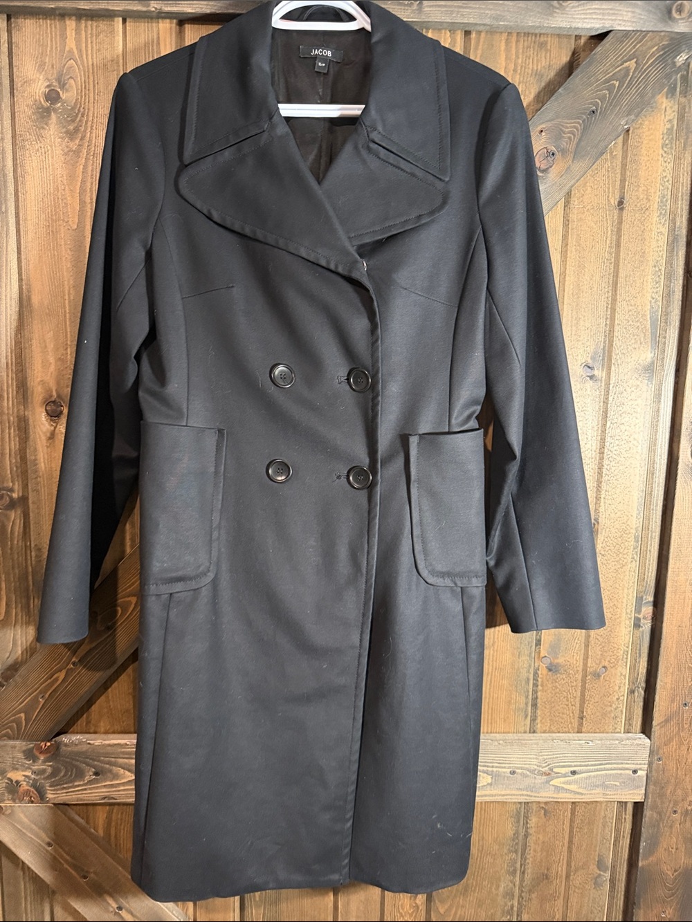 Jacob Black Double-Breasted Trench Coat